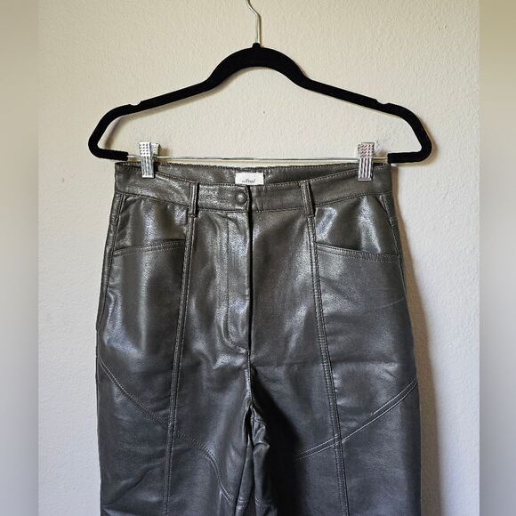 Wilfred Grey Green Faux Leather Pants Size 8 - Picture 2 of 9